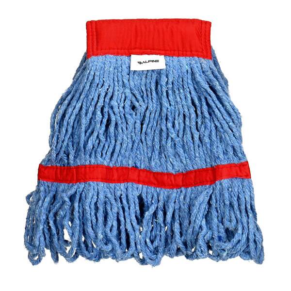 Alpine Industries 5in Head and Tail Bands Blue Loop End 16oz Cotton Mop Head, Red ALP302-01-5R